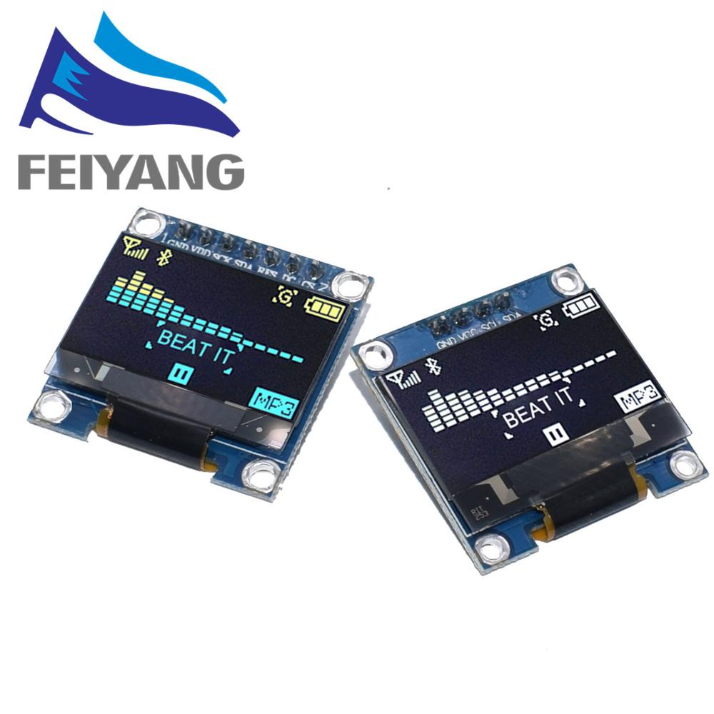 4pin 7pin White/Blue/Yellow Blue color 0.96 inch 128X64  OLED Display Module For Arduino 0.96" IIC I2C SPI Communicate