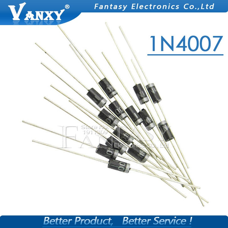 100PCS 1N4007 1N5819 1N4001 UF4007 FR107 FR157 FR207 1N4004 1N4937 HER107 RL207 1N5817 1N5399 DO-41 Rectifier Diode
