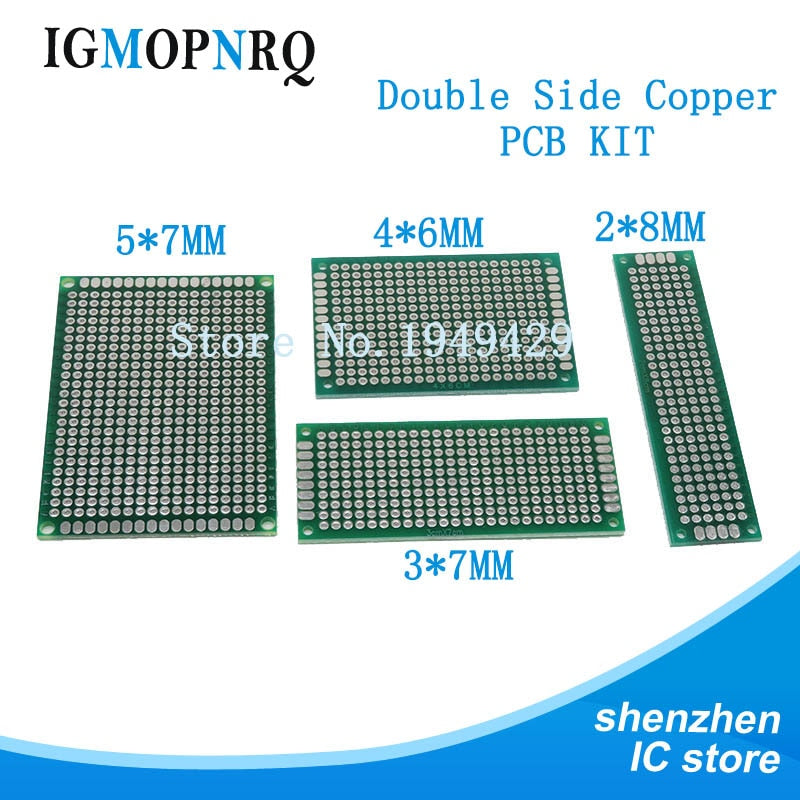4pcs 5x7 4x6 3x7 2x8 cm double Side Copper prototype pcb Universal Board electronic diy kit PCB