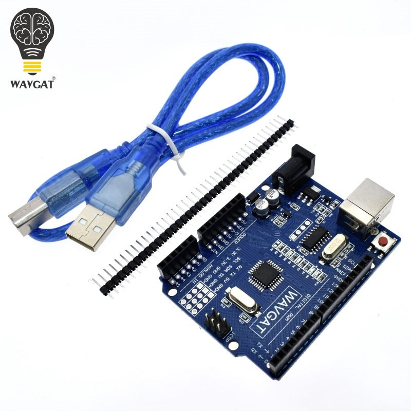 WAVGAT high quality One set UNO R3 (CH340G) MEGA328P for Arduino UNO R3 + USB CABLE ATMEGA328P-AU Development board