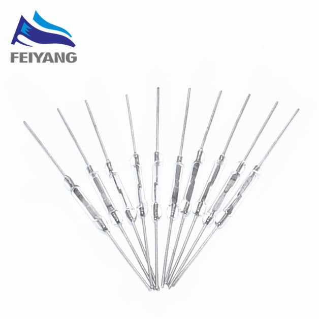 10pcs N/O Reed switch Magnetic Switch 2 * 14mm Normally Open Magnetic Induction switch